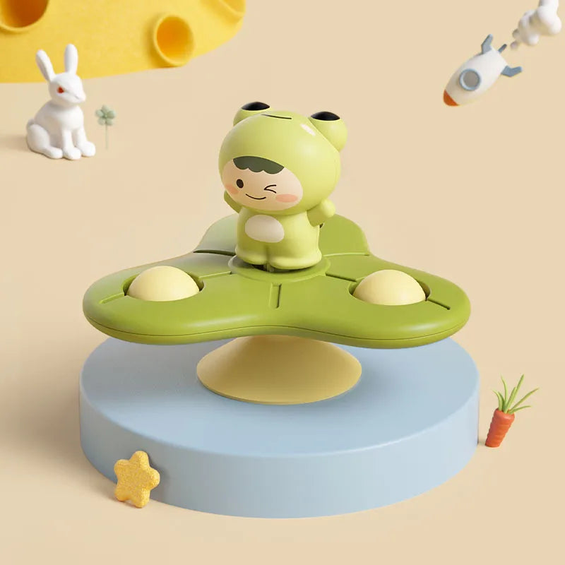 Sensory Suction Spinner Toy – Montessori Baby Rattle for Bath or High Chair (6–18 Months)