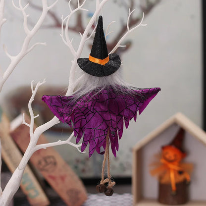 Halloween Hanging Witch & Pumpkin Dolls – Spooky Cute Tree Decorations for Home or Party