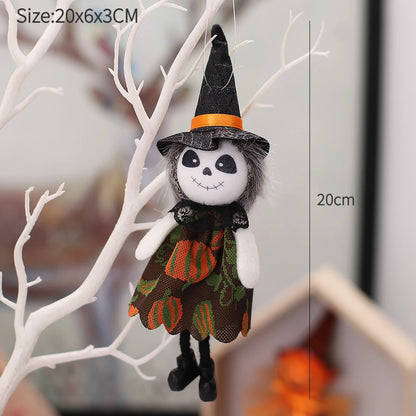 Halloween Hanging Witch & Pumpkin Dolls – Spooky Cute Tree Decorations for Home or Party