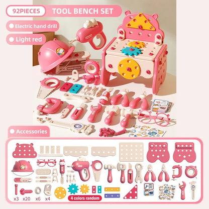 Kids' Tool Set with Electric Drill – Pretend Play Construction Toolbox for Toddlers & Preschoolers (3+ Years)