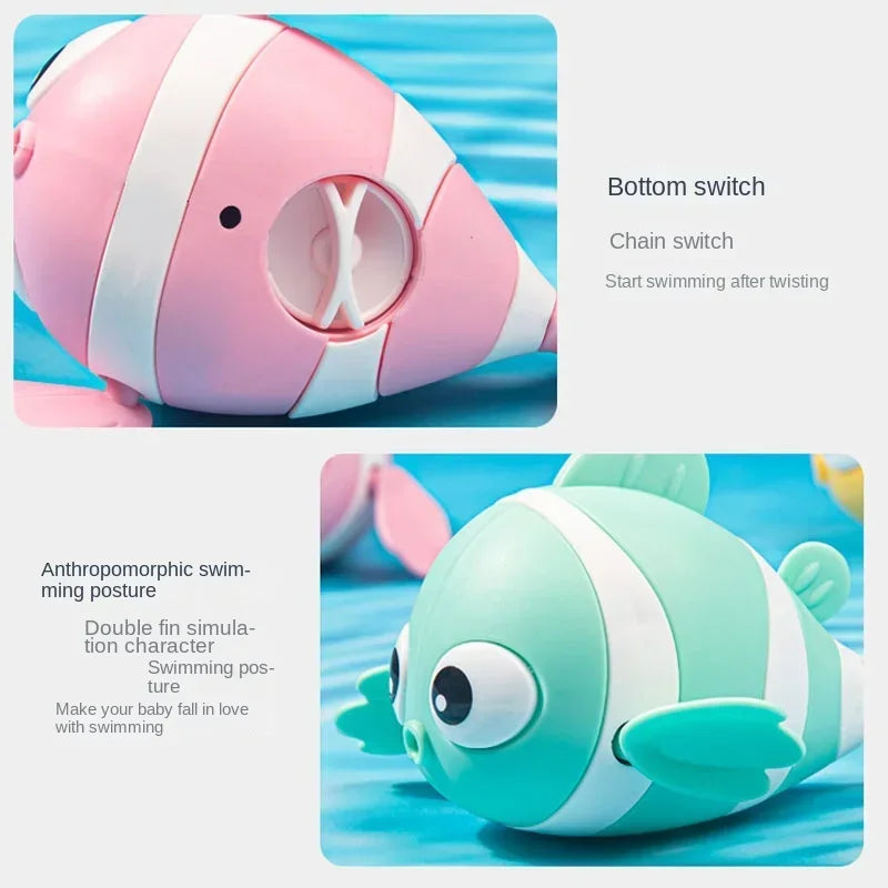 Floating Wind-Up Bath Fish Toys – Cute Clownfish for Toddlers and Babies