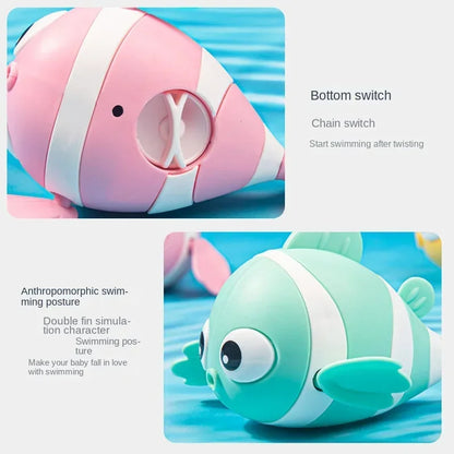 Floating Wind-Up Bath Fish Toys – Cute Clownfish for Toddlers and Babies