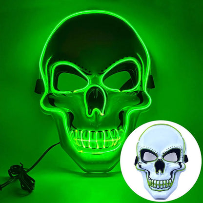 LED Skull Mask – Glowing Halloween Costume for Night Parties & Cosplay