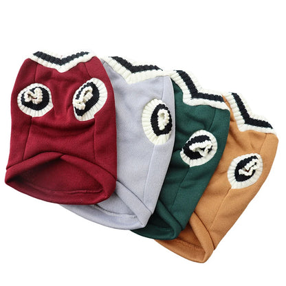 Festive V-Neck Pet Jumper – Cosy Winter Knit Sweater for Small Dogs & Cats