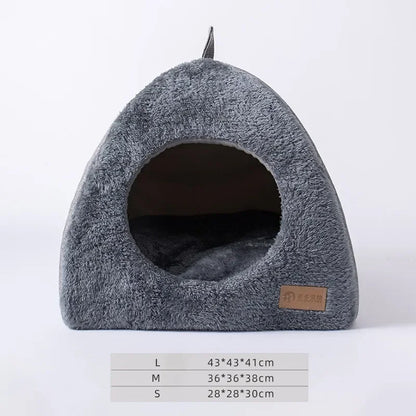 Snug Triangle Cat House – Soft Fleece Indoor Nest for Deep Sleep & Comfort