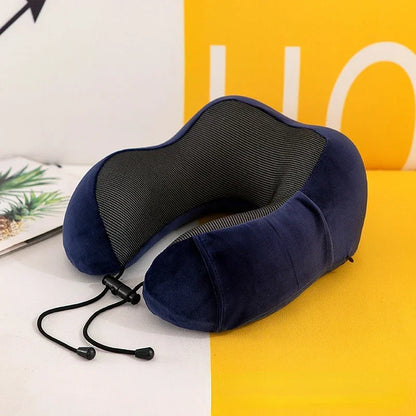 Memory Foam Travel Neck Pillow – U-Shaped Orthopaedic Support Cushion for Airplane & Home Use